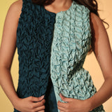 Lapis Lazuli Smocked Waistcoat