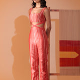 Coral Lattice Jumpsuit