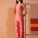 Coral Lattice Jumpsuit