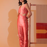 Coral Lattice Jumpsuit