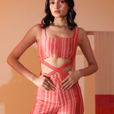 Coral Lattice Jumpsuit