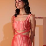 Coral Lattice Jumpsuit