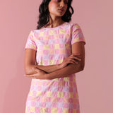 Gingham Sorbet Fringe Dress