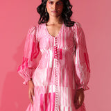 Fuchsia Linework Dress