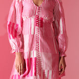 Fuchsia Linework Dress