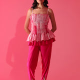 Fuchsia Ripple Peplum Co-ord