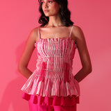 Fuchsia Ripple Peplum Co-ord