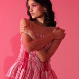 Fuchsia Ripple Peplum Co-ord