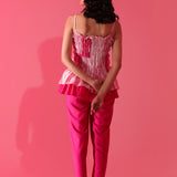 Fuchsia Ripple Peplum Co-ord