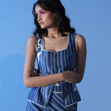 Blue Summer Stripe Skirt