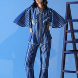 Winged Embroidered Cinched Co-ord