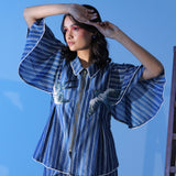 Winged Embroidered Cinched Co-ord