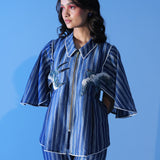 Winged Embroidered Cinched Top