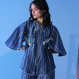 Winged Embroidered Cinched Top