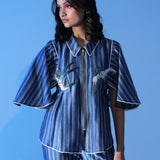 Winged Embroidered Cinched Top