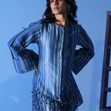 Blue Column Tassel Dress