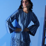 Blue Column Tassel Dress