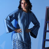 Blue Column Tassel Dress