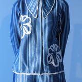 Blue Bloom Stripe Top