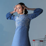 Blue Drift Mini Dress