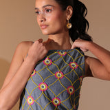 Daisy Lattice Shift Dress