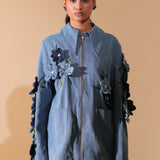 Denim Fleur Appliqué Jacket