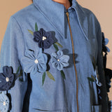 Denim Fleur Appliqué Jacket