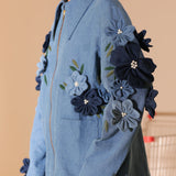 Denim Fleur Appliqué Jacket